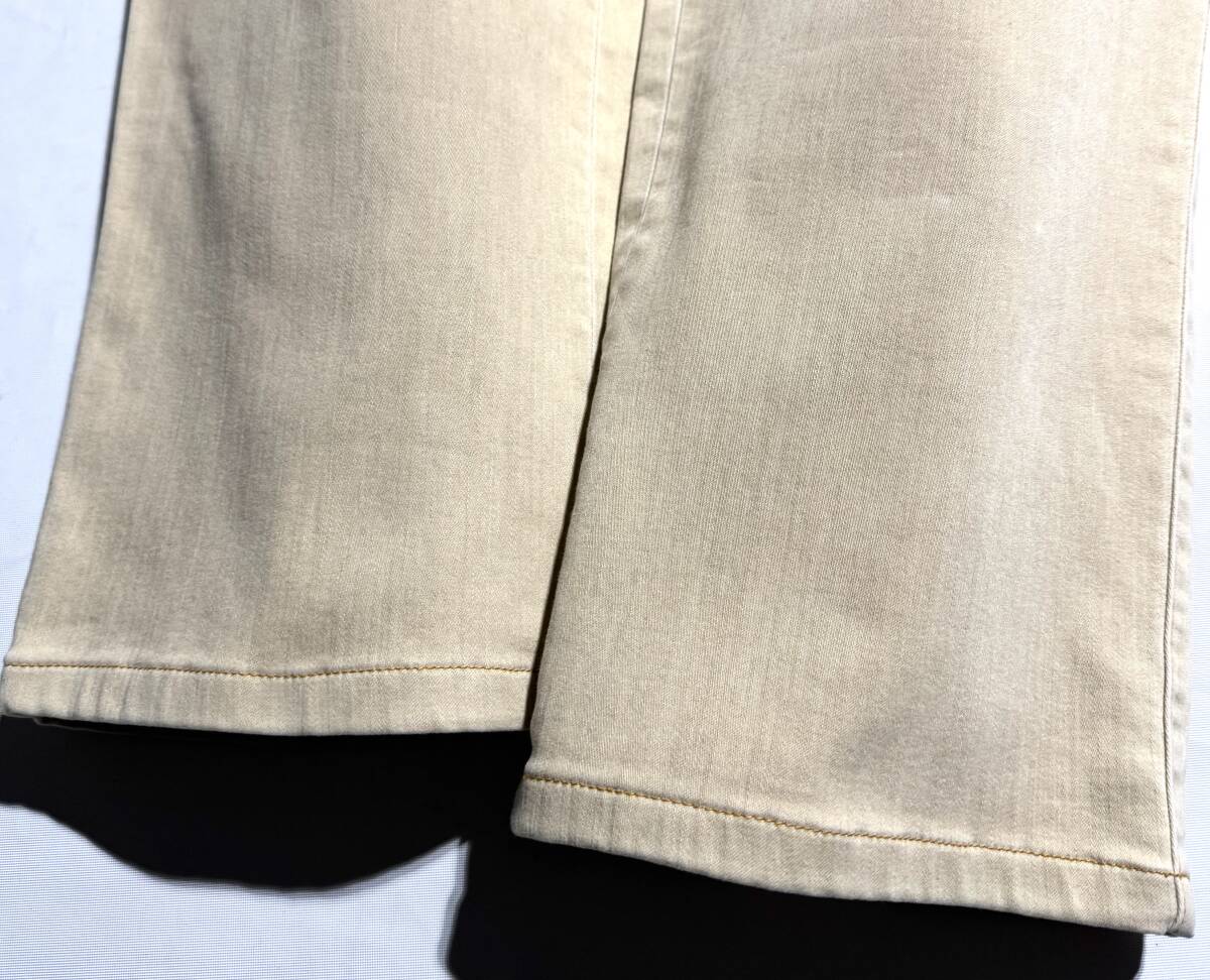 最高級【定価3万超】Papas パパス ストレッチ カラーデニムパンツ L(50) メンズ ストレート ロゴ 送料600円 日本製 2タック_画像6