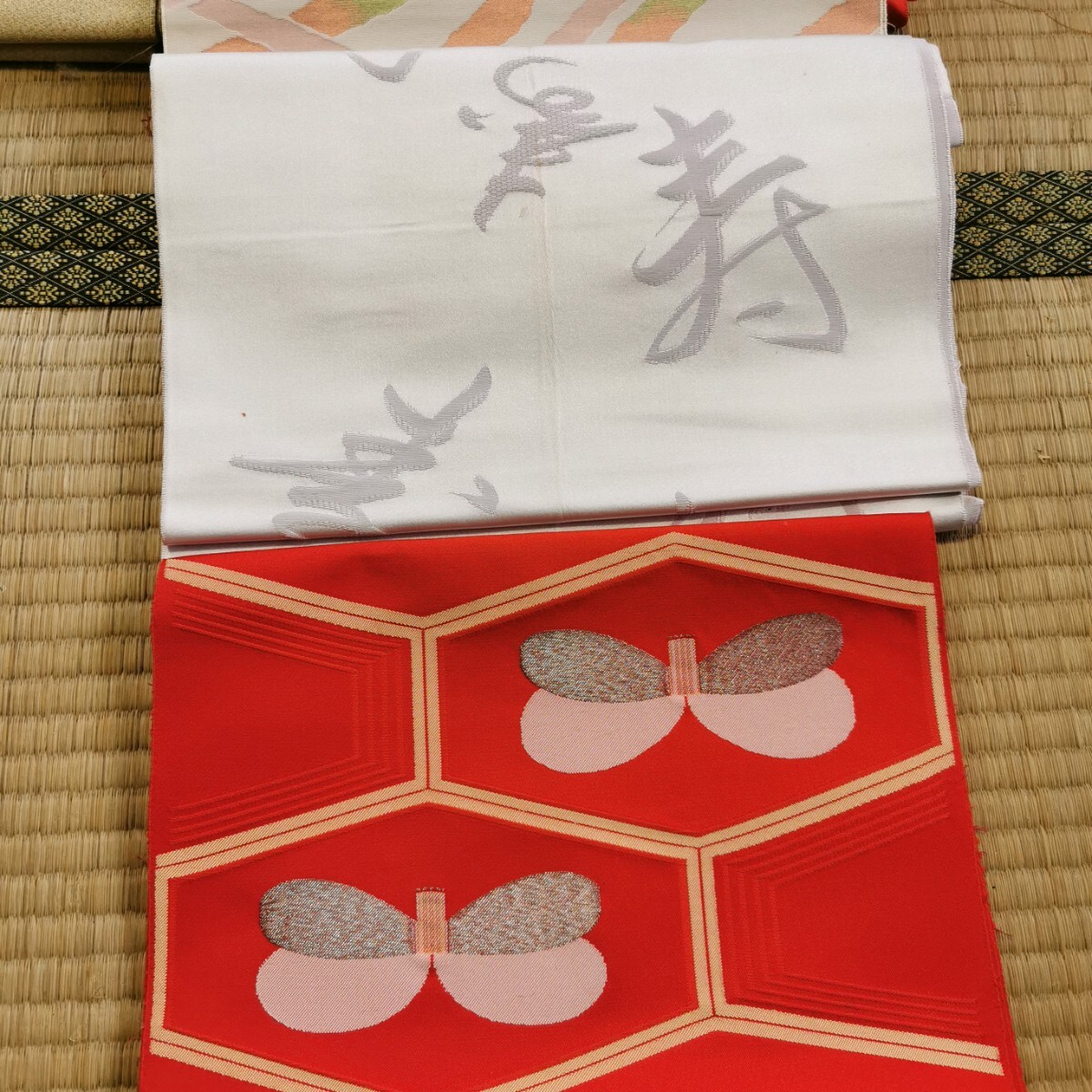 帯 ほどき 18点 50cm程度から着分まで 綴 繻子 金銀糸　刺繍 r35_画像5