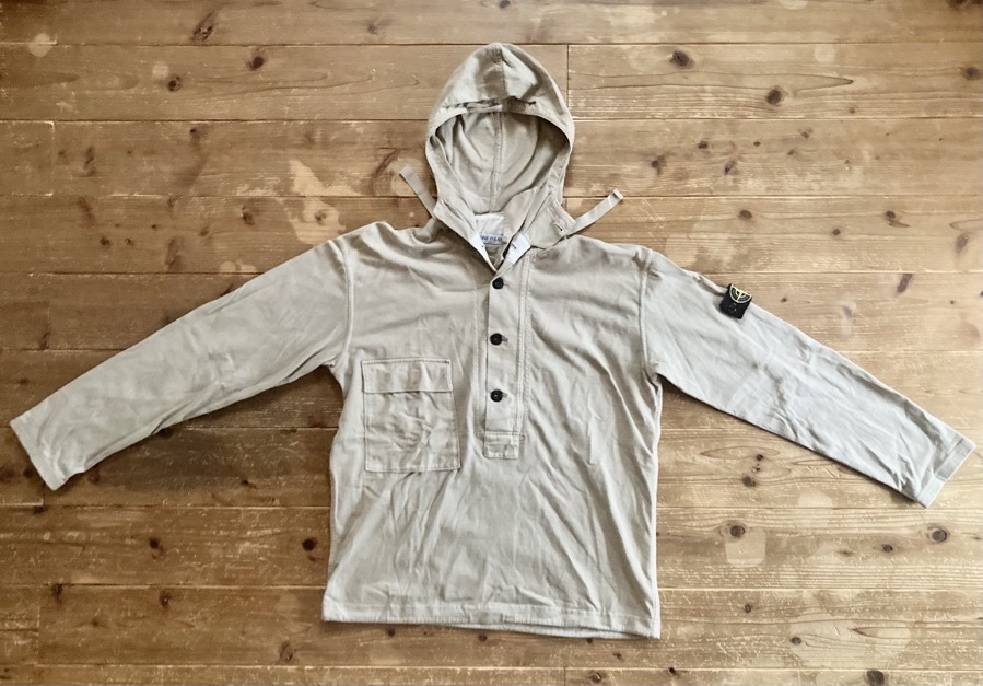 ★STONE ISLAND★ストーンアイランド プルオーバー パーカー サイズXL/ベージュ/綿100%/イタリア製/AK25I019_画像1