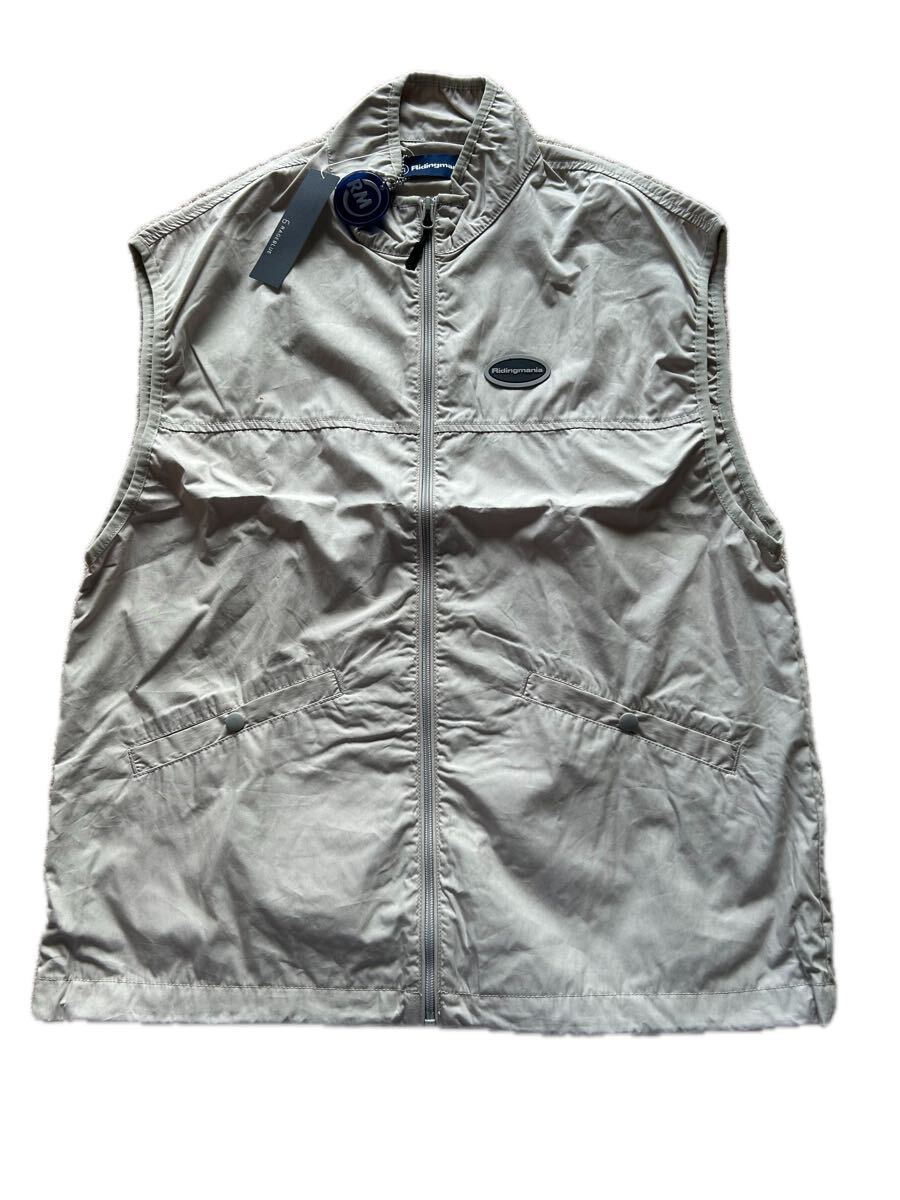 Lサイズ ジップアップ ナイロンベスト レイジブルー 未使用タグ付 送料無料_画像1