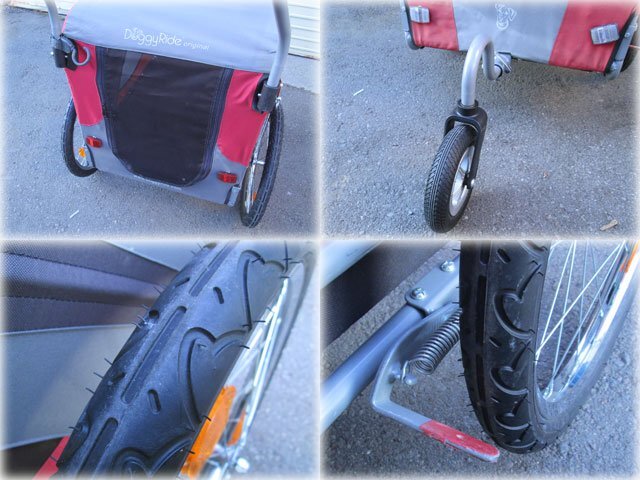 ドギーライド 犬用カート(手押し車) オリジナル レッド色 中型犬・大型犬向けトレーラー DoggyRide Original 店頭引渡し【長野発】_画像5