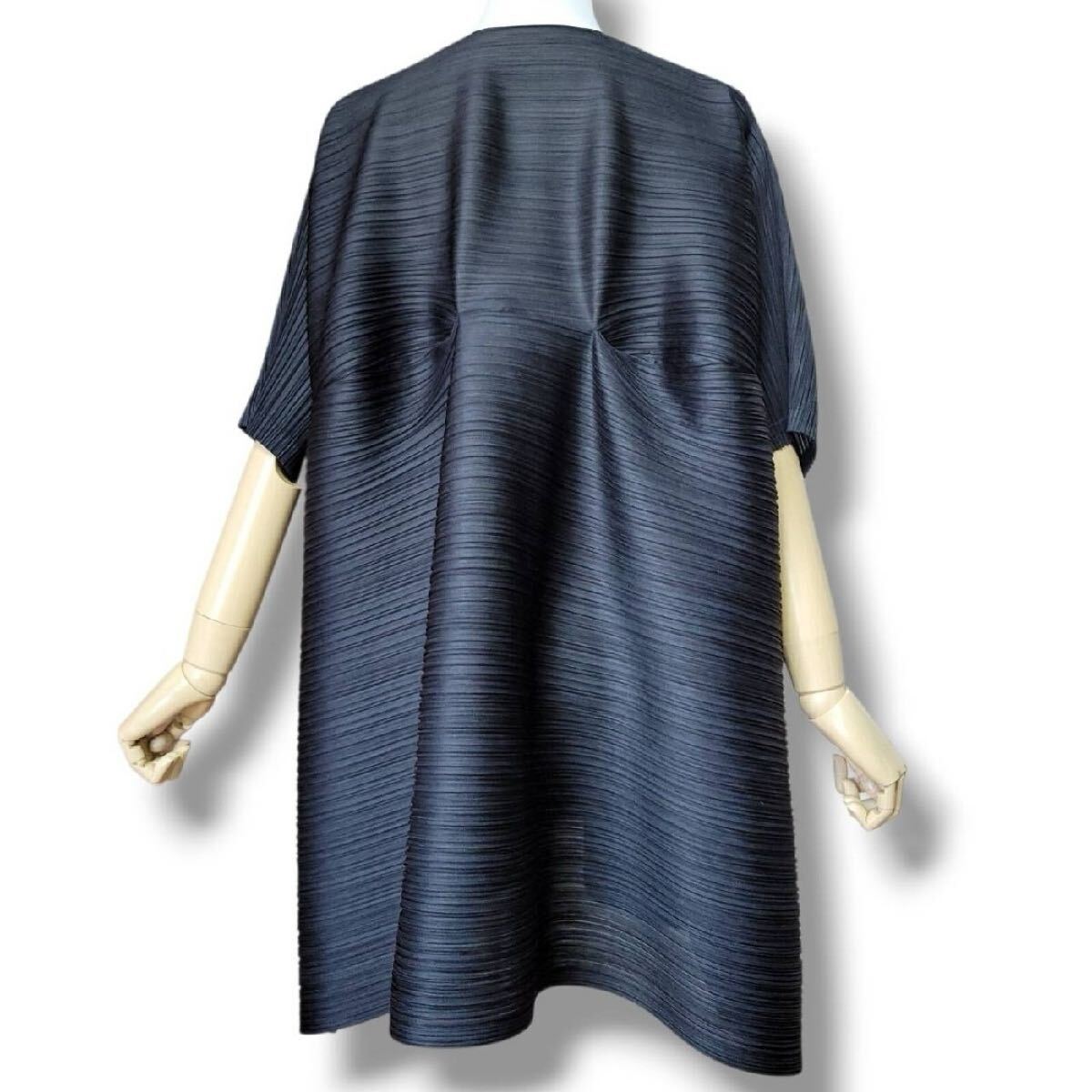 未使用級 プリーツプリーズ 横プリーツ バウンス チュニック トップス PLEATS PLEASE ISSEY MIYAKE Bounce カットソー イッセイミヤケ 黒_画像5