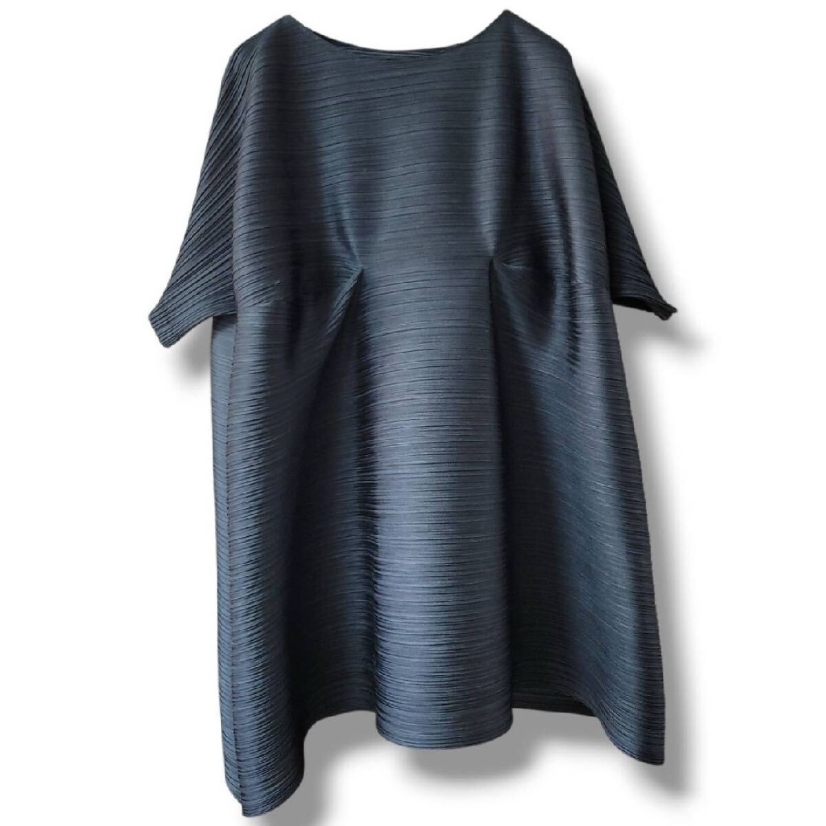 未使用級 プリーツプリーズ 横プリーツ バウンス チュニック トップス PLEATS PLEASE ISSEY MIYAKE Bounce カットソー イッセイミヤケ 黒_画像6