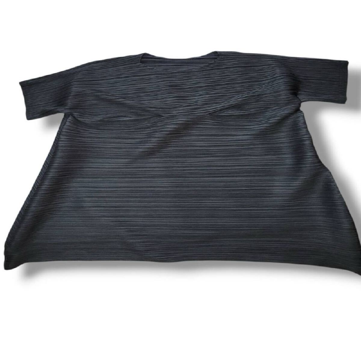 未使用級 プリーツプリーズ 横プリーツ バウンス チュニック トップス PLEATS PLEASE ISSEY MIYAKE Bounce カットソー イッセイミヤケ 黒_画像8