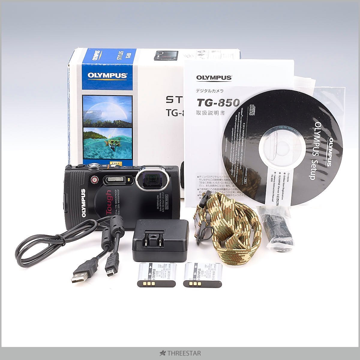 1 иен ~ OLYMPUS STYLUS TG-850 рекомендация!! черный водонепроницаемый цифровая камера 