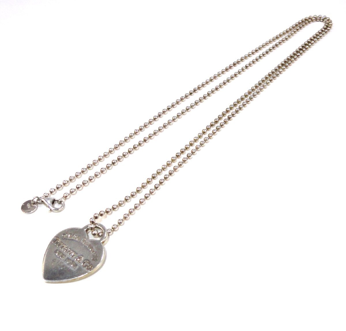 B622【本物保証】 TIFFANY リターントゥティファニー ハートタグ ペンダント シルバー925 スターリングシルバー ボールチェーン ネックレス_画像2