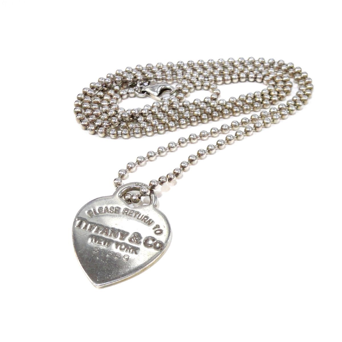 B622【本物保証】 TIFFANY リターントゥティファニー ハートタグ ペンダント シルバー925 スターリングシルバー ボールチェーン ネックレス_画像1