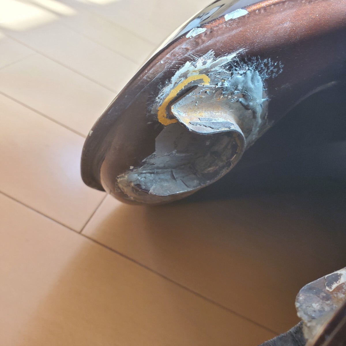 カワサキ　W650　カスタムタンク　難あり　GS400ベース　ブラットスタイル　カフェレーサー　ディスプレイ、補修用_画像7