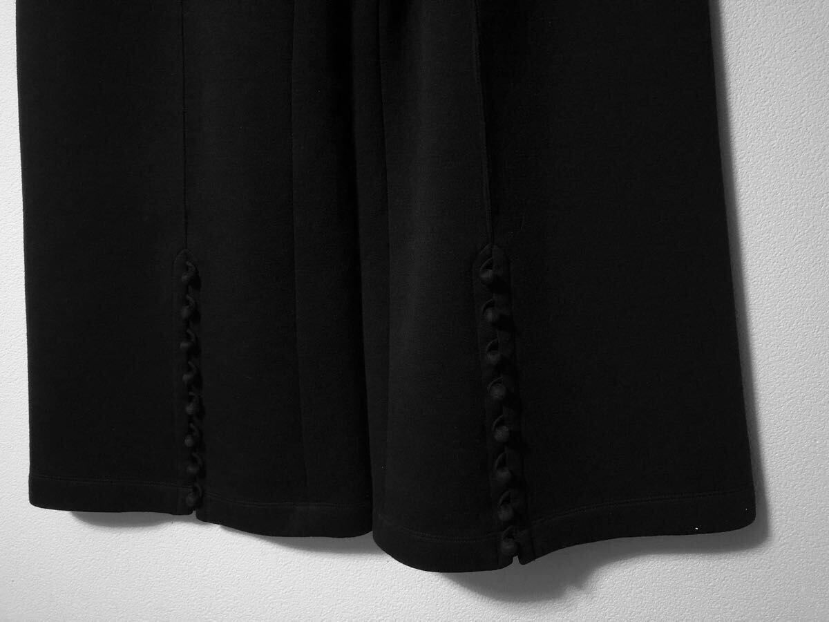 facetasm 21AW WIDE BONDING PANTS ワイドパンツ 裾8連ボタン スウェット 黒 ストレート マルチパターン クリース ドローコード _画像5