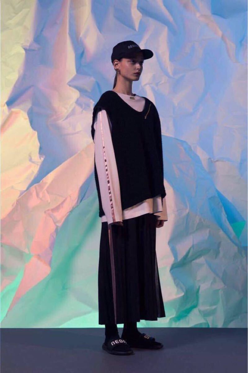 neon sign 19AW fleece vest ジップポケット ベスト48 フリース オーバーサイズ オリーブ ダークグリーン ノースリーブ_画像4