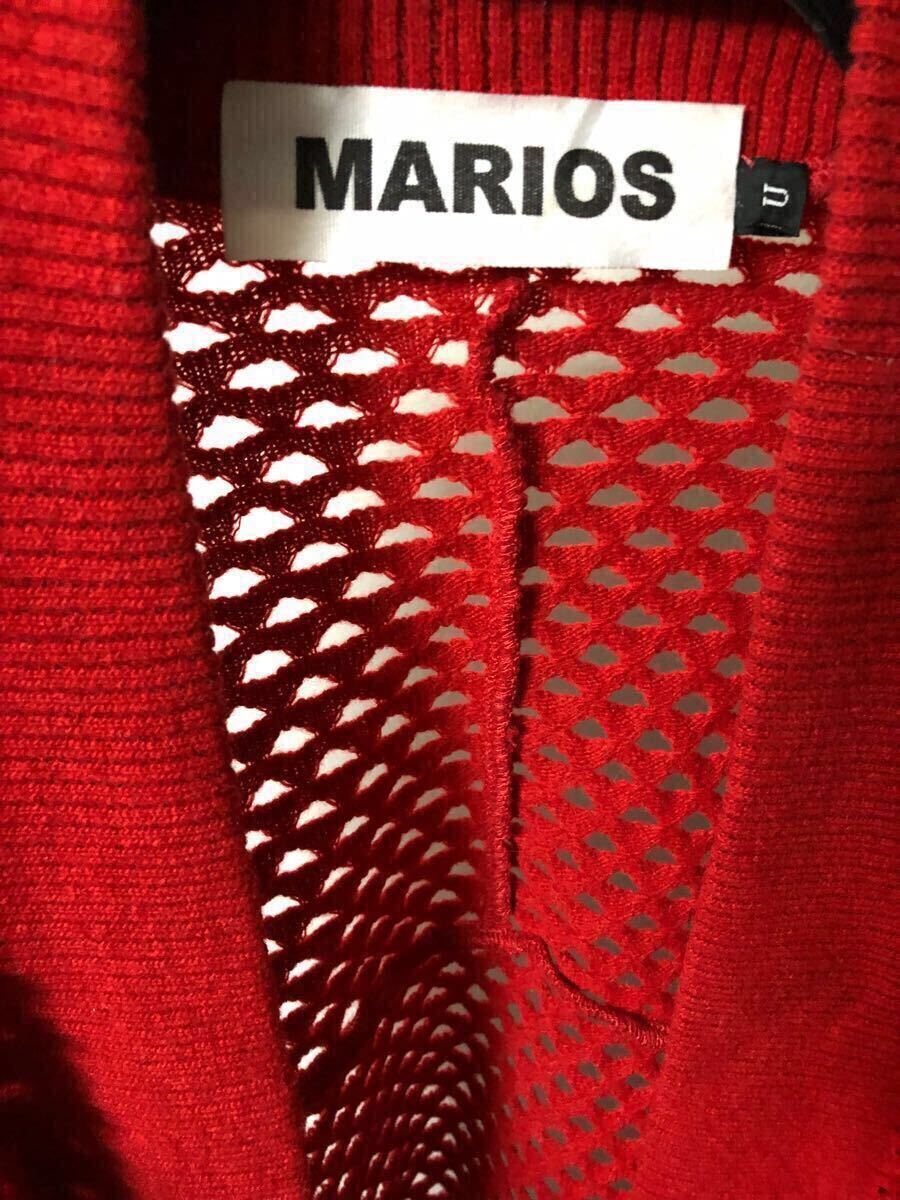 MARIOS ポーランド製 ローゲージ ドルマンニット 赤 カーディガン バルーン ポンチョ 赤 ウール コート 羽織り ジャケット_画像4