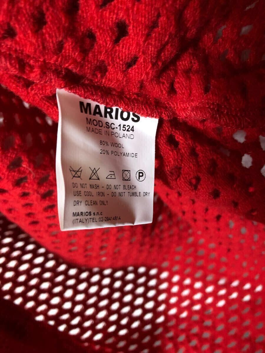 MARIOS ポーランド製 ローゲージ ドルマンニット 赤 カーディガン バルーン ポンチョ 赤 ウール コート 羽織り ジャケット_画像5