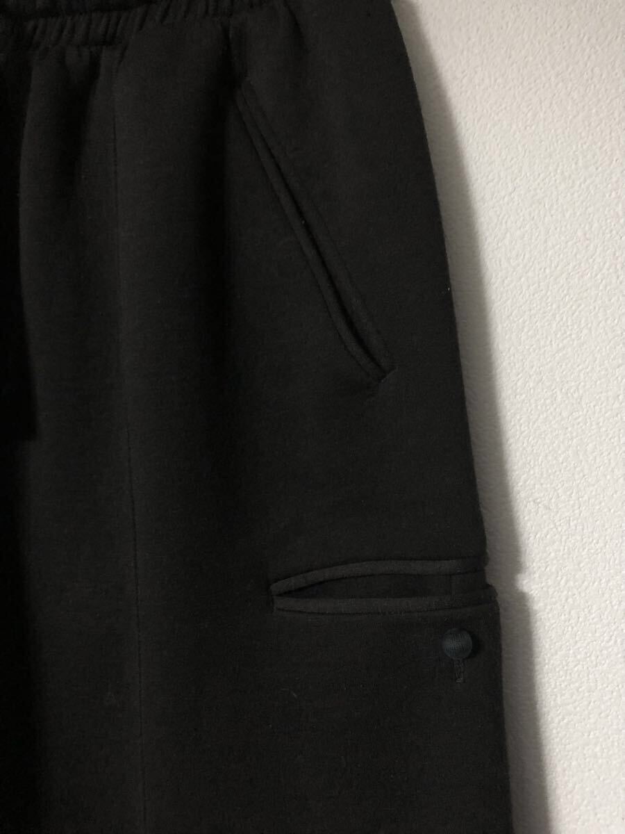 facetasm 21AW WIDE BONDING PANTS ワイドパンツ 裾8連ボタン スウェット 黒 ストレート マルチパターン クリース ドローコード _画像2