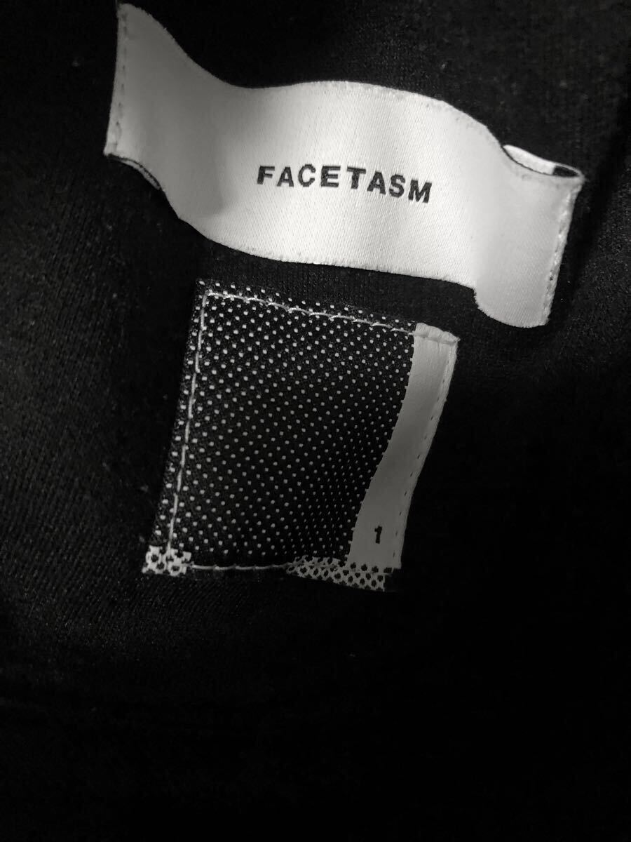 facetasm 21AW WIDE BONDING PANTS ワイドパンツ 裾8連ボタン スウェット 黒 ストレート マルチパターン クリース ドローコード _画像3