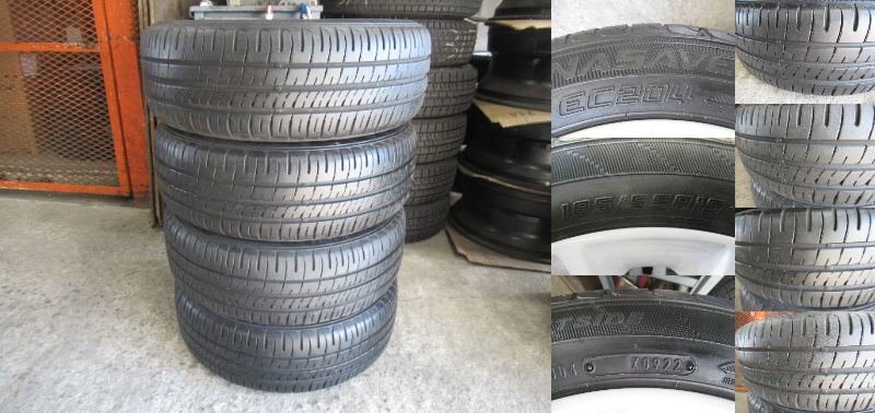 FIAT500 FIAT純正15X6J+35 4/98 正規品 【ホワイト塗装】185/55R15 ダンロップ EC204 2022年製 9分山 バランス済 _画像10