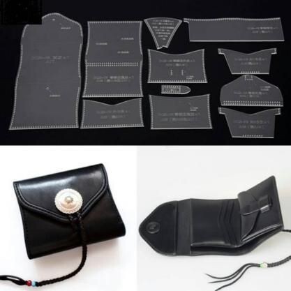 送料無料 財布 小銭入れ ウォレット 透明 アクリル型 レザークラフト 型紙 趣味 手芸 ホビー ハンドメイド レザー_画像1