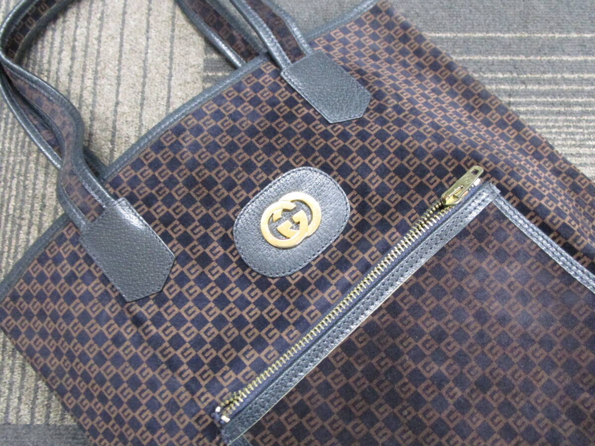 【必見】 GUCCI グッチ GGロゴ トートバッグ ショルダーバッグ ヴィンテージ オールドグッチ 170 002 4987_画像1
