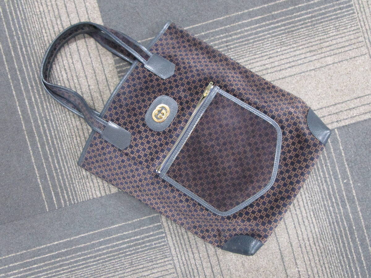 【必見】 GUCCI グッチ GGロゴ トートバッグ ショルダーバッグ ヴィンテージ オールドグッチ 170 002 4987_画像2