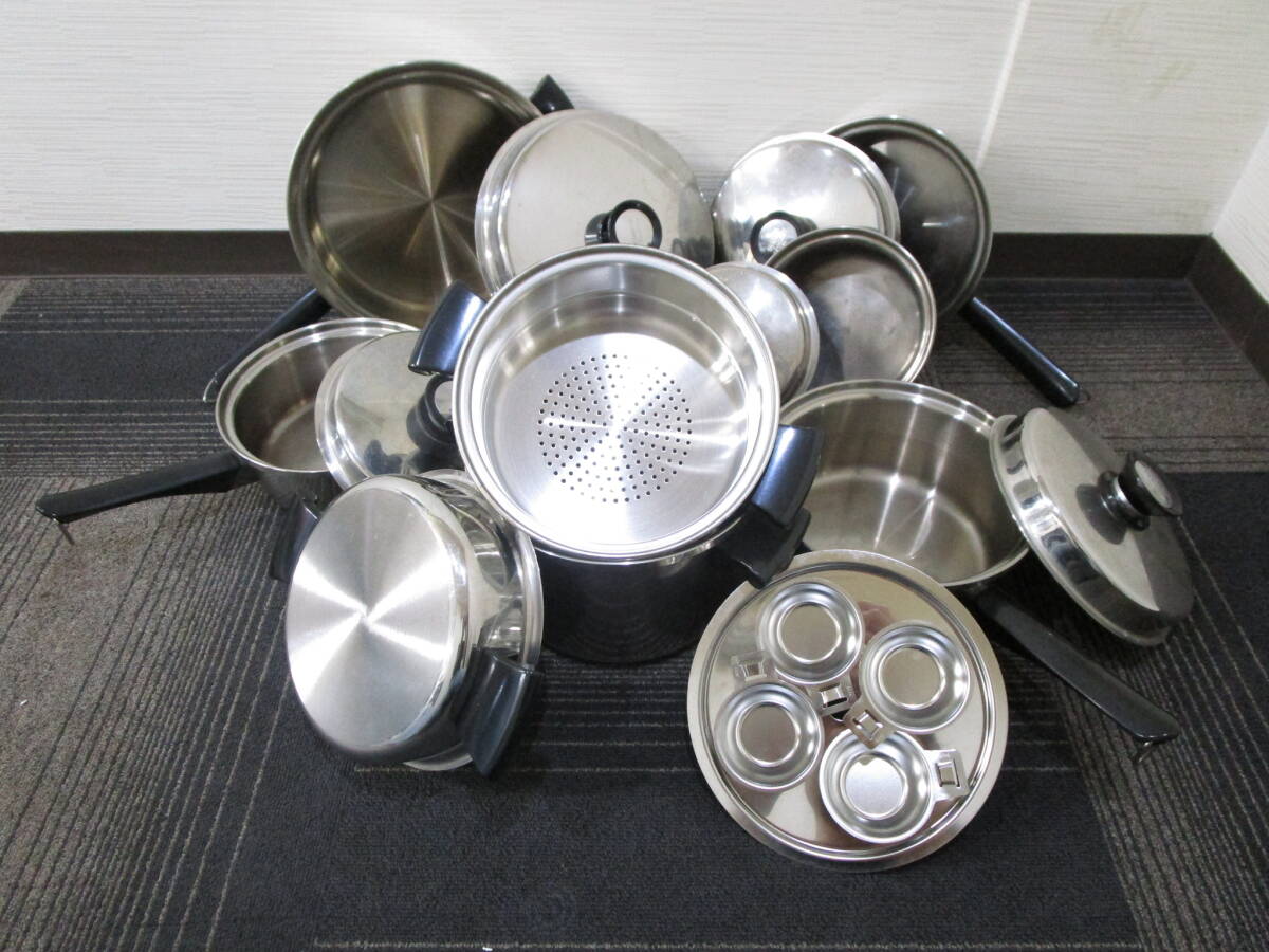 【必見】 Queen クイーン Amway アムウェイ 両手鍋 片手鍋 鍋 調理器具 蒸し器 大量 まとめ_画像2