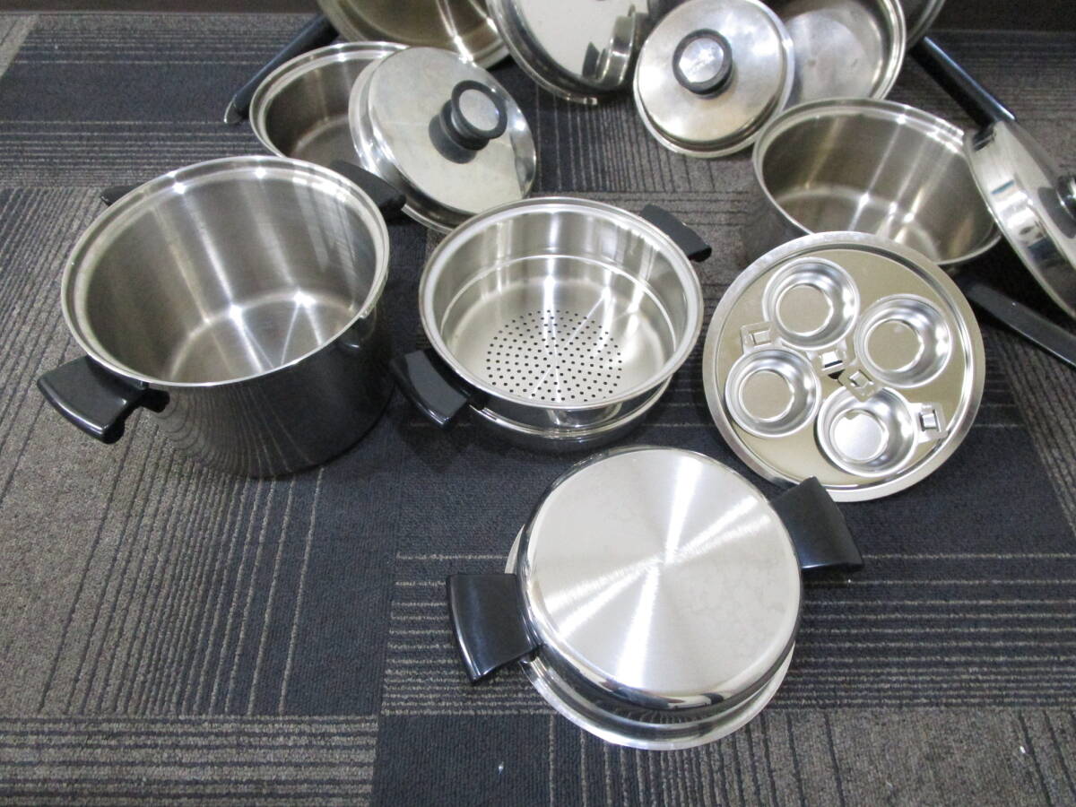 【必見】 Queen クイーン Amway アムウェイ 両手鍋 片手鍋 鍋 調理器具 蒸し器 大量 まとめ_画像3