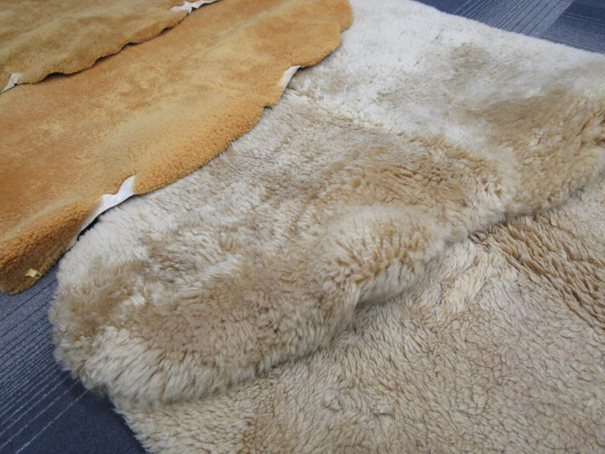 【必見】 ムートン 4枚 まとめ ラグマット ラグ 絨毯 カーペット 毛皮 敷物 ソファ リビング インテリア_画像1