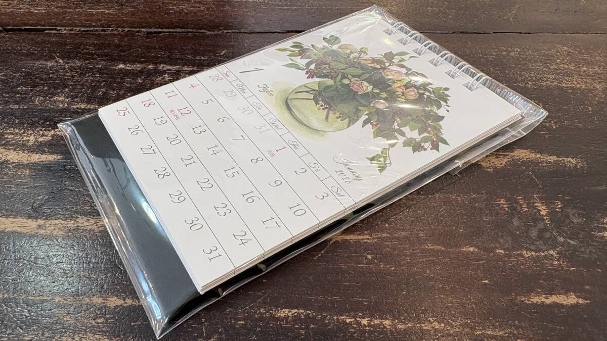 卓上　橋本不二子　2026カレンダー　卓上縦１ヶ月　Fujico Hashimoto SEASONAL FLOWERS_画像4