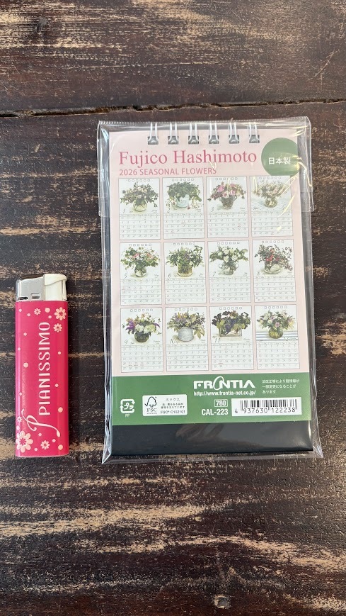 卓上　橋本不二子　2026カレンダー　卓上縦１ヶ月　Fujico Hashimoto SEASONAL FLOWERS_画像3