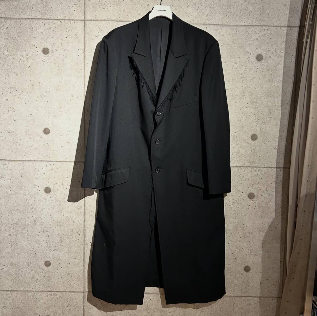 ONtheCORNER ITEM No.2110/YohjiYamamoto POURHOMME ヨウジヤマモトプールオム 立ち切りデザインロングジャケット 23ss size:2_画像1