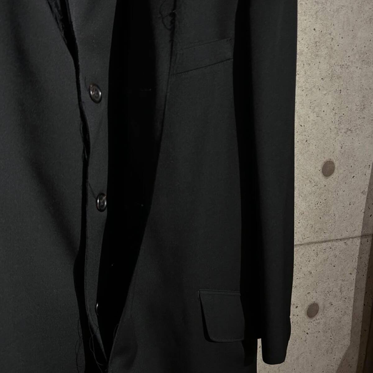 ONtheCORNER ITEM No.2110/YohjiYamamoto POURHOMME ヨウジヤマモトプールオム 立ち切りデザインロングジャケット 23ss size:2_画像5