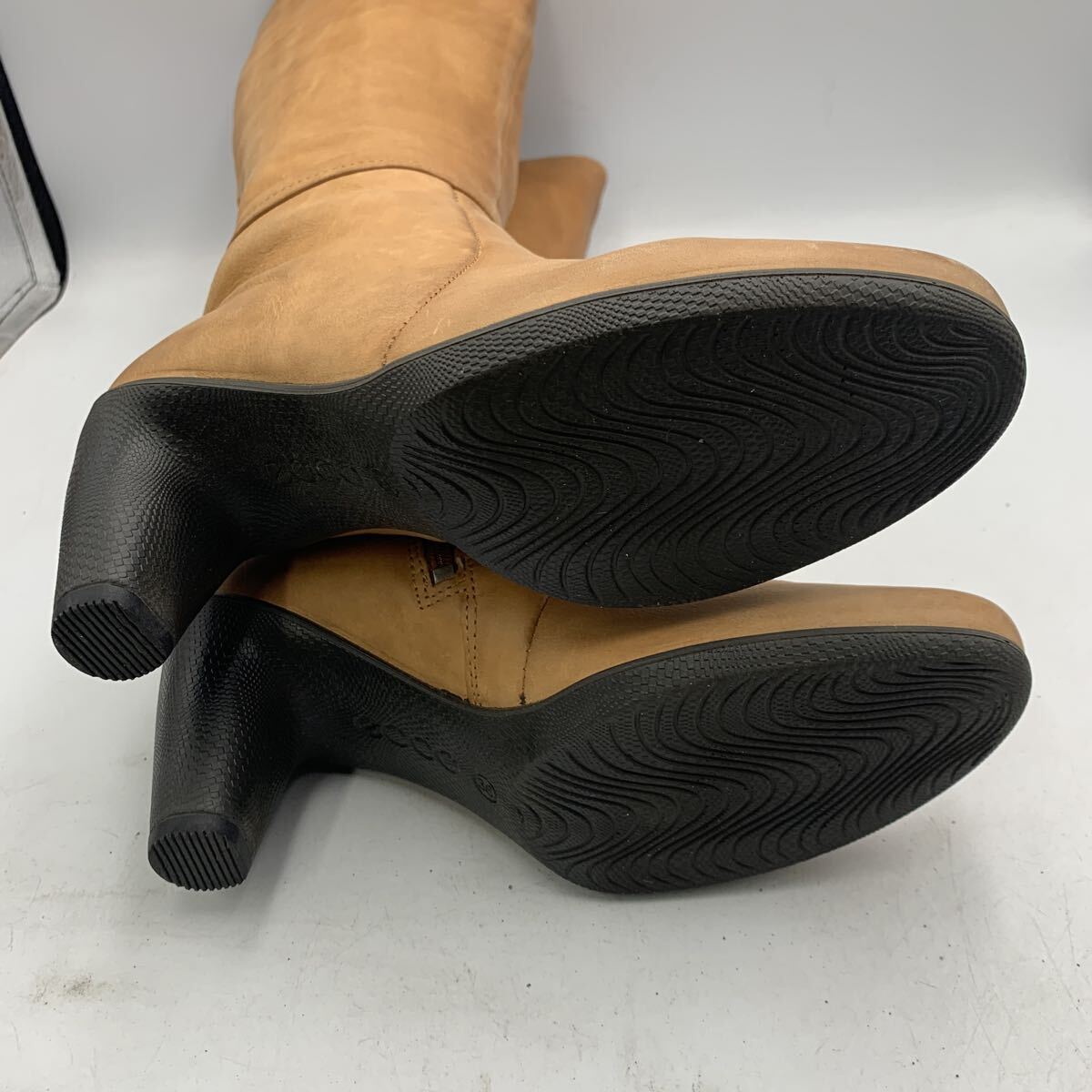 XB33 ECCO エコー レディース ロングブーツ 36 約 23cm キャメル レザー サイドジップ_画像5