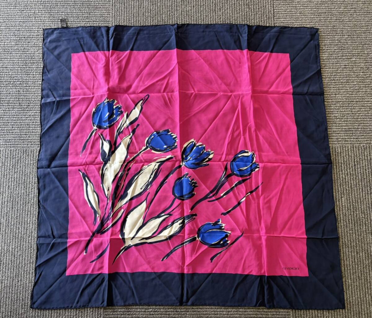 1円スタート!ジバンシィ/ノーブランド緑 スカーフ/ウンガロ/レオナール/ロベルタ5枚まとめ 中古 現状品_画像2