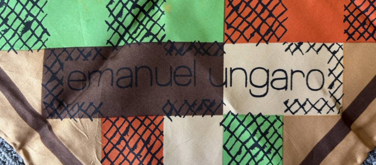 1円スタート!ジバンシィ/ノーブランド緑 スカーフ/ウンガロ/レオナール/ロベルタ5枚まとめ 中古 現状品_画像6