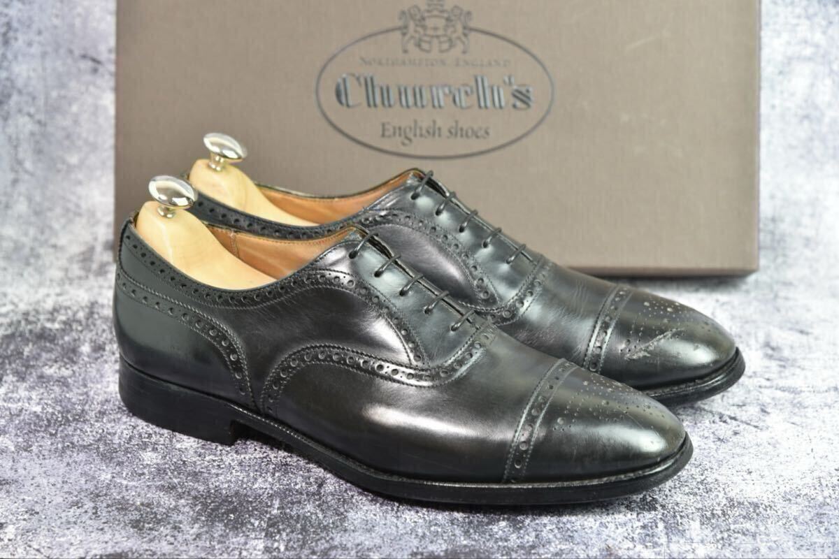 純正ツリー付属 Church's ディプロマット 80F (27.0cm相当) ブラック 73ラスト チャーチ セミブローグ_画像2