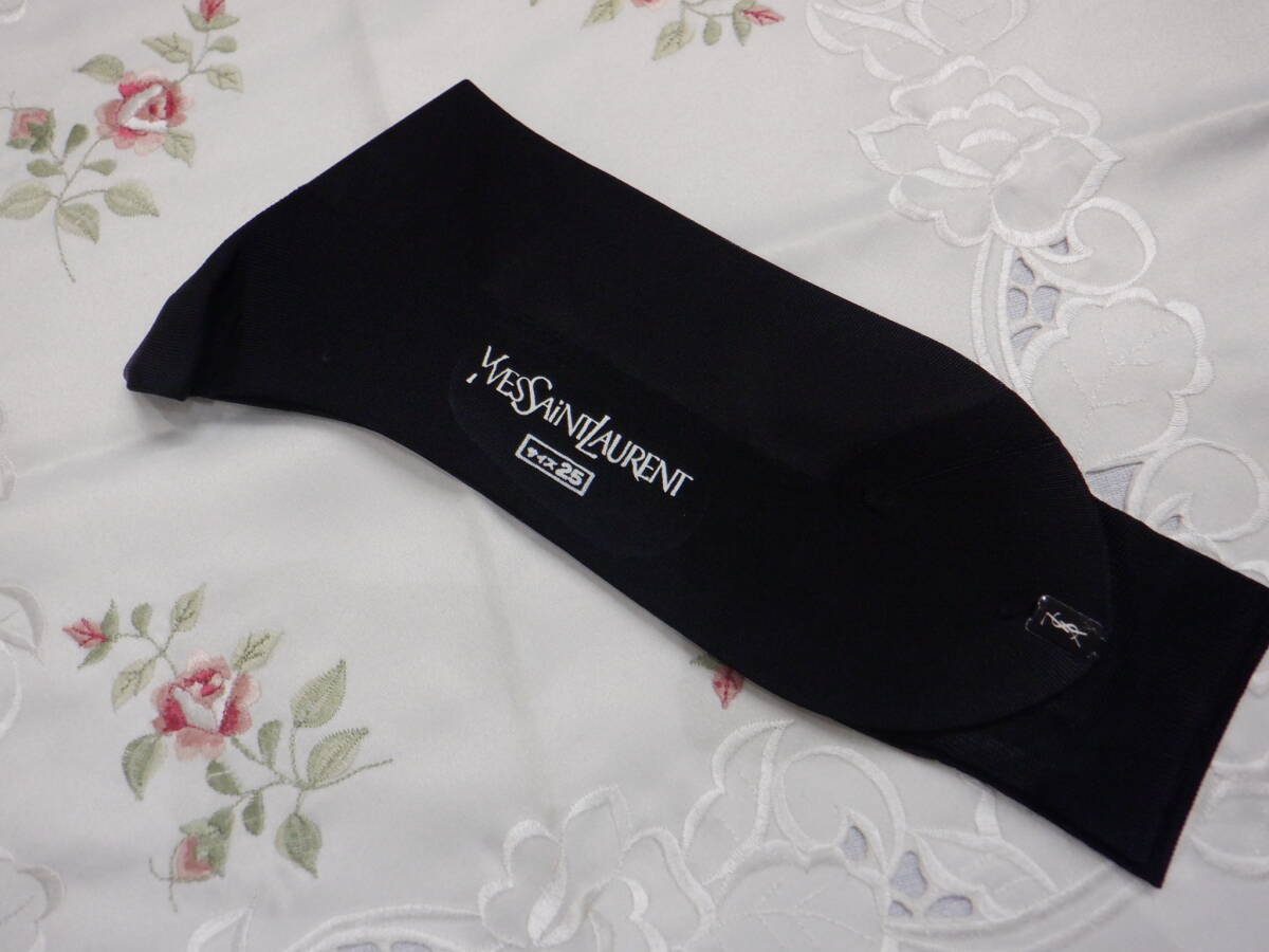  снят с производства товар *YSL Eve * солнечный rolan джентльмен прозрачный носки 25. чёрный цвет с вышитым логотипом штраф мера нейлон 100%* не использовался 