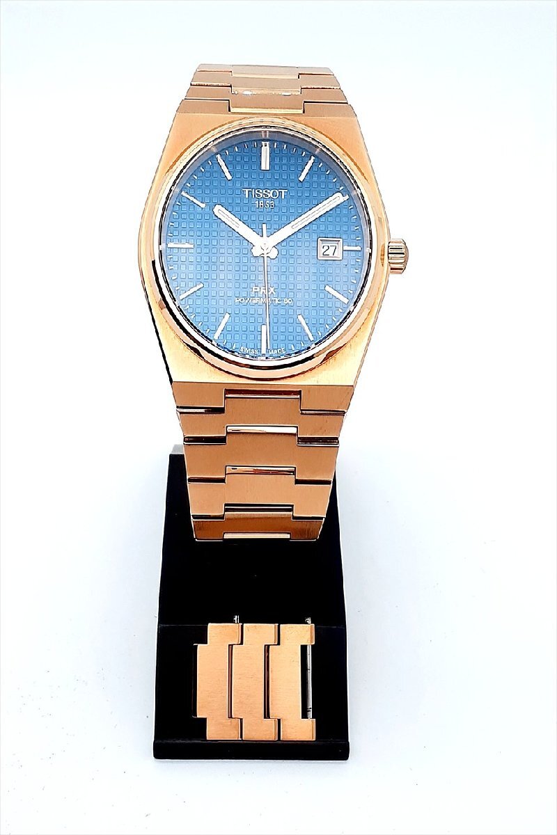 【b04】稼働品　TISSOT PRX 40mm T137.407.33.041.00 40mm 時計　自動巻き　メンズウォッチ　ジャンク　箱付き　精度未確認_画像1