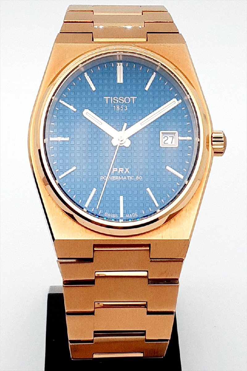 【b04】稼働品　TISSOT PRX 40mm T137.407.33.041.00 40mm 時計　自動巻き　メンズウォッチ　ジャンク　箱付き　精度未確認_画像3