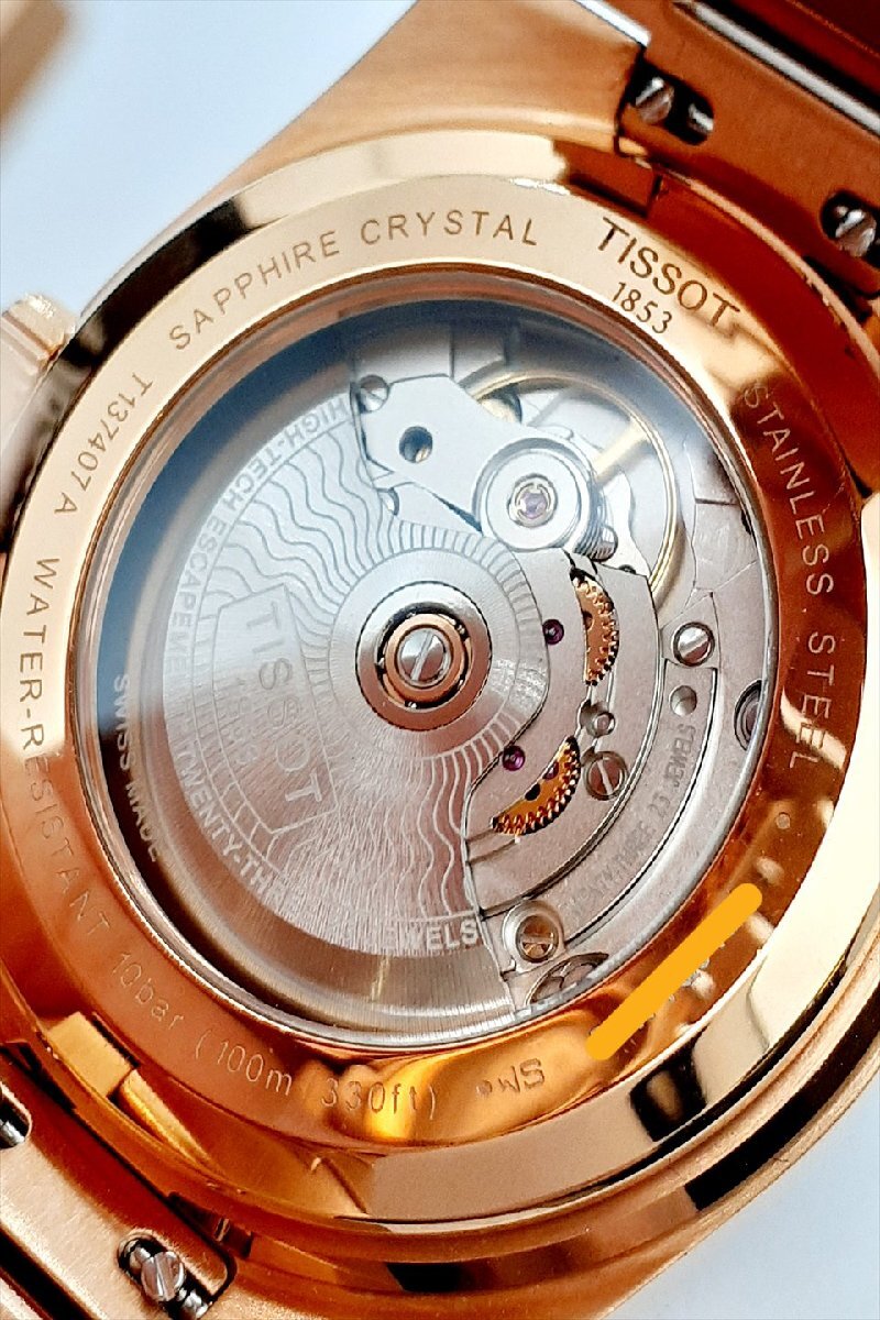 【b04】稼働品　TISSOT PRX 40mm T137.407.33.041.00 40mm 時計　自動巻き　メンズウォッチ　ジャンク　箱付き　精度未確認_画像8