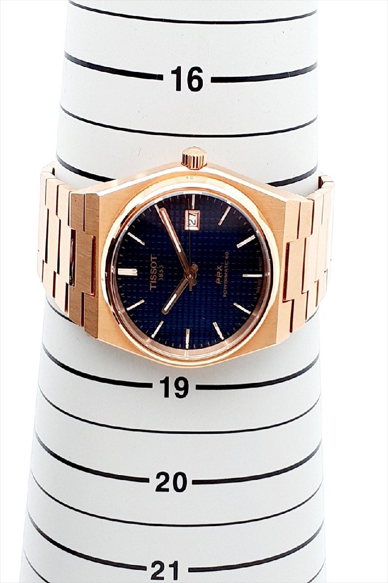 【b04】稼働品　TISSOT PRX 40mm T137.407.33.041.00 40mm 時計　自動巻き　メンズウォッチ　ジャンク　箱付き　精度未確認_画像9