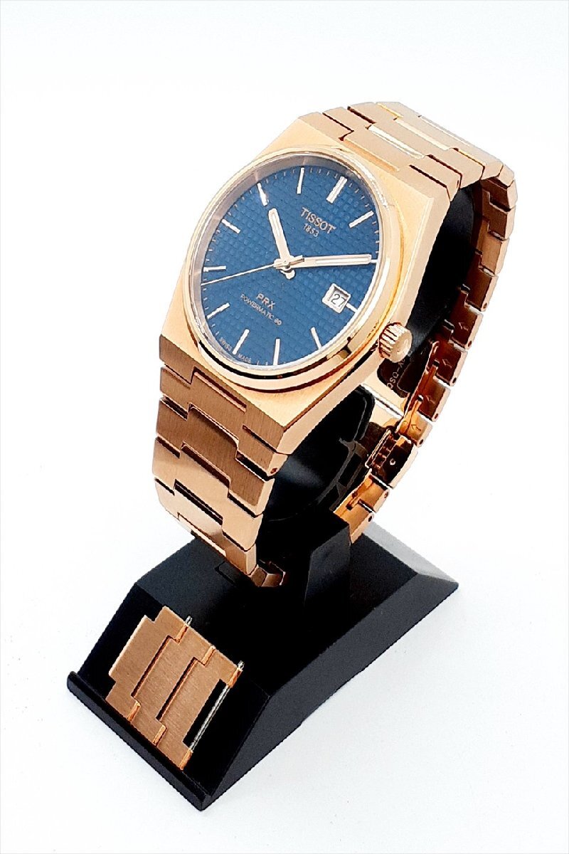 【b04】稼働品　TISSOT PRX 40mm T137.407.33.041.00 40mm 時計　自動巻き　メンズウォッチ　ジャンク　箱付き　精度未確認_画像4