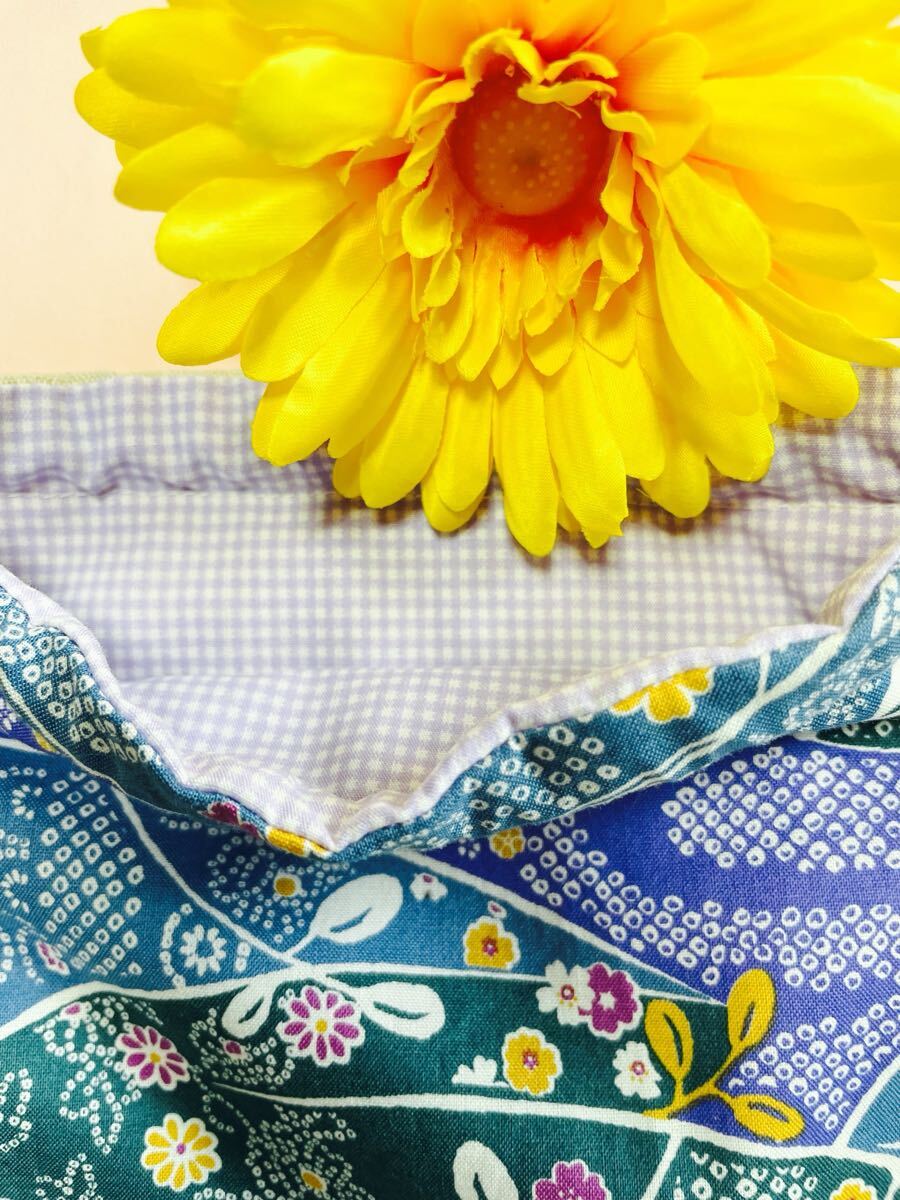 ハンドメイド★巾着★むらさき花柄_画像5