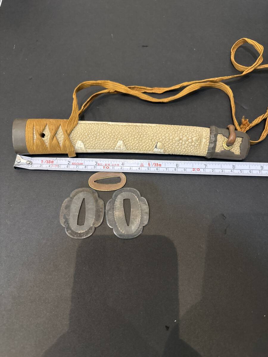  японский меч боевой меч для рисунок передний книга@. кожа серебряный гарда меча длина примерно 25 см меч принадлежности японский меч длинный меч 