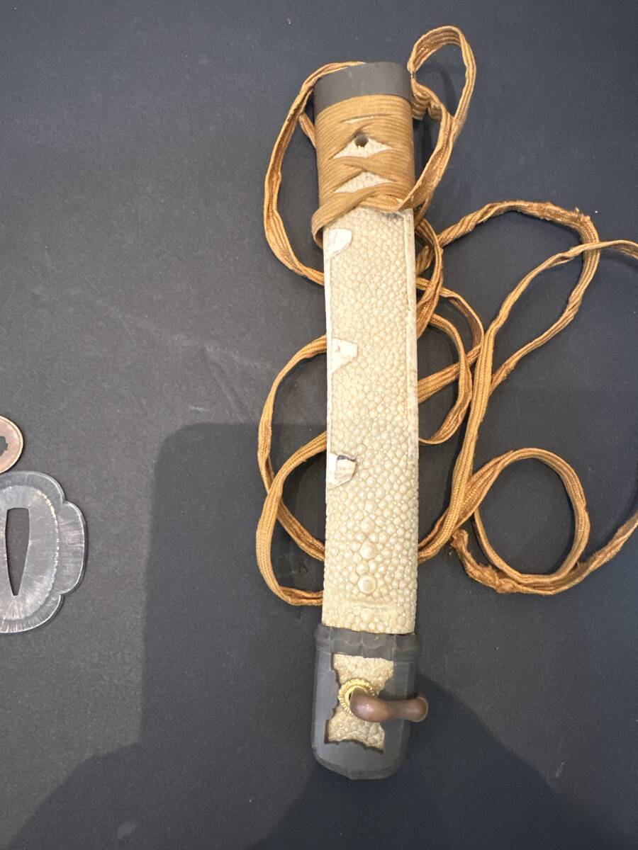  японский меч боевой меч для рисунок передний книга@. кожа серебряный гарда меча длина примерно 25 см меч принадлежности японский меч длинный меч 