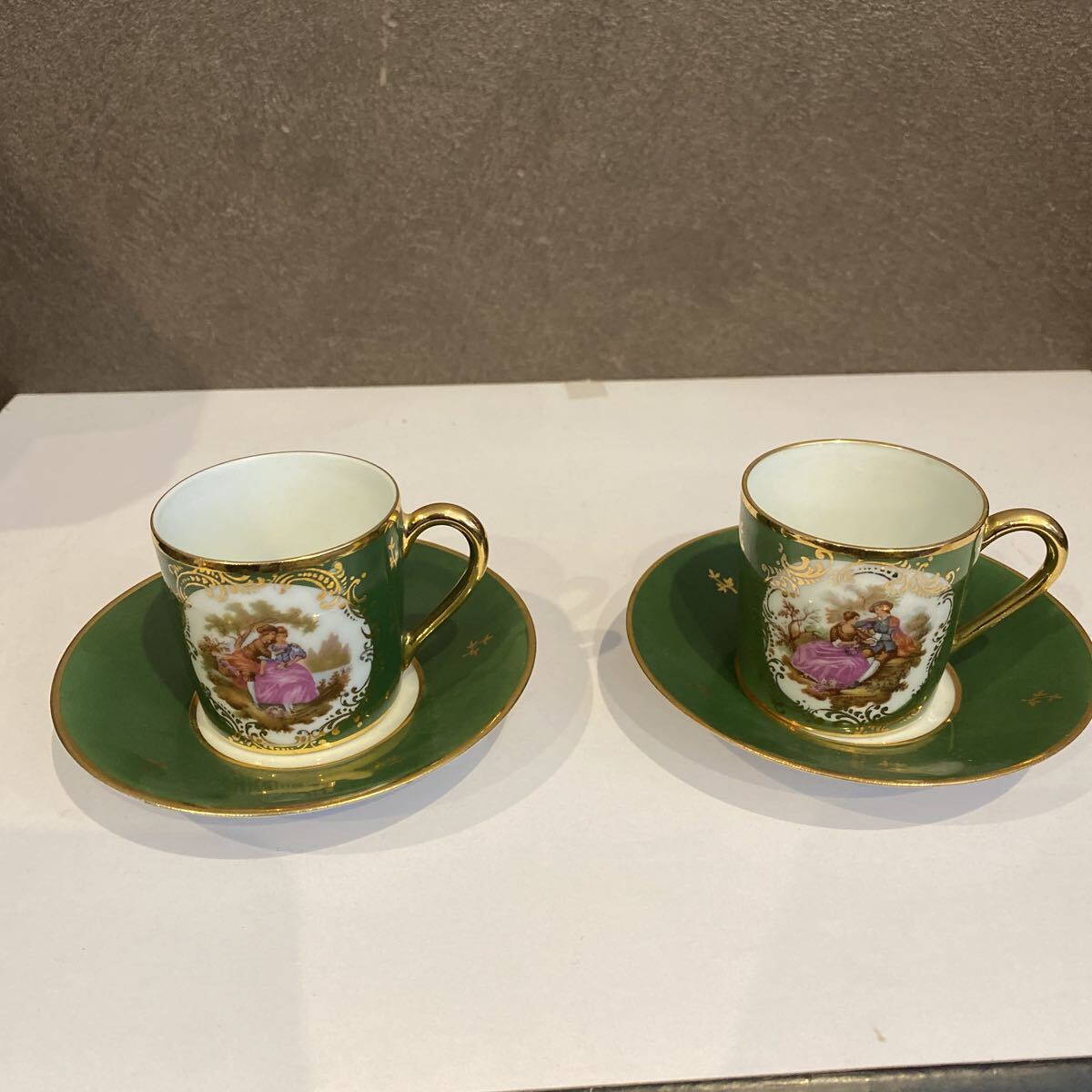 リモージュ　Limoges 金彩　 デミタスカップ　 カップ ソーサー　2客セット_画像1