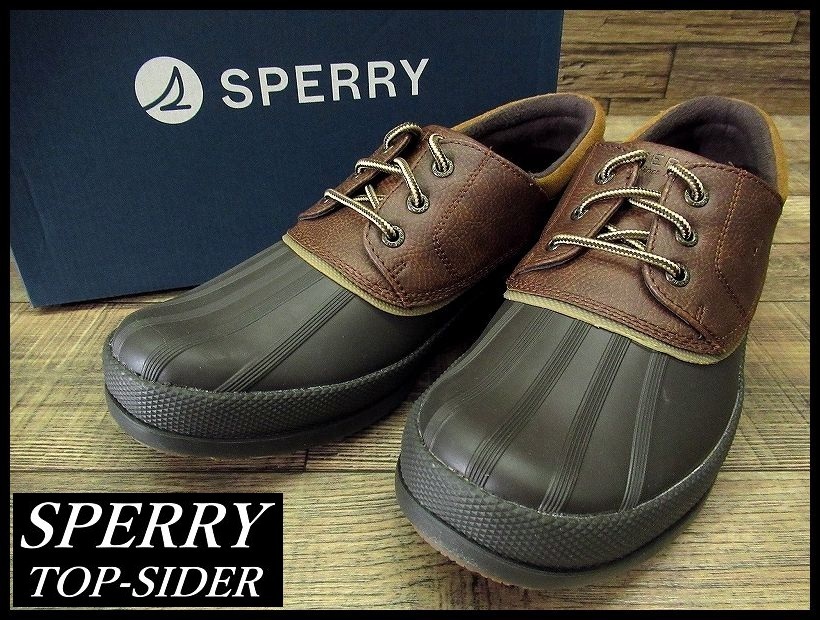 送無 新品 SPERRY TOP-SIDER スペリー トップサイダー コールドベイ スリーアイ 防水 撥水 加工 レイン スノー ブーツ シューズ 茶 27.5 ③_画像1