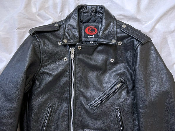 AxelアクセルダブルライダースM黒★本革レザー牛革_画像4