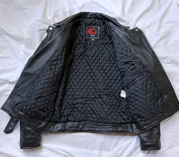 AxelアクセルダブルライダースM黒★本革レザー牛革_画像5