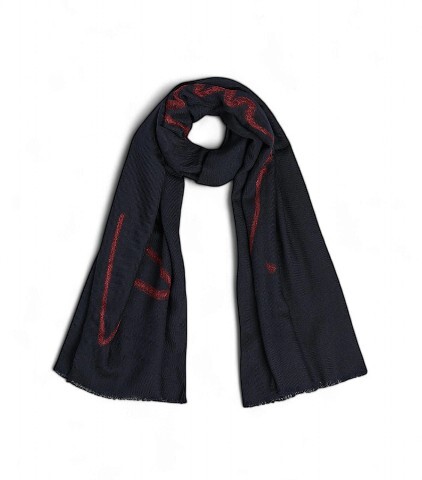 新品 GIORGIO ARMANI ジョルジオ アルマーニ メンズ ウールマフラー ネイビー タグ付き k265 型番…745201_画像7