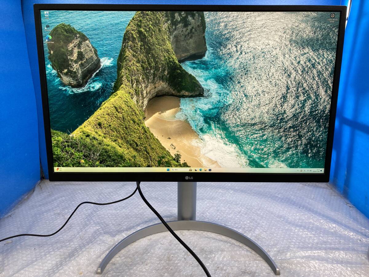LGエレクトロニクス 27UP550-W 27インチ 液晶モニター ワイド ノングレア 3840x2160 使用時間:28384h 中古動作品(DP91)_画像2