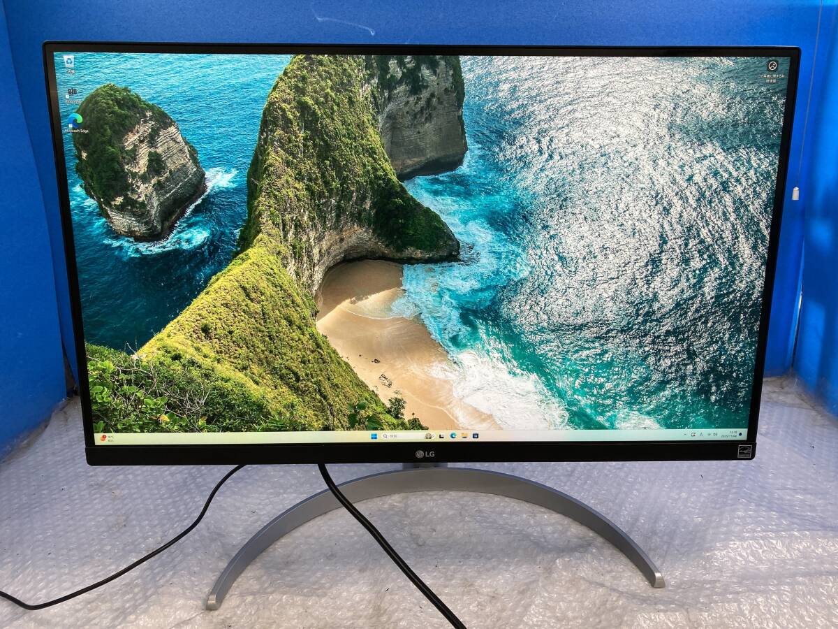 LGエレクトロニクス 27UP550-W 27インチ 液晶モニター ワイド ノングレア 3840x2160 使用時間:817h 中古動作品(DP92)_画像1