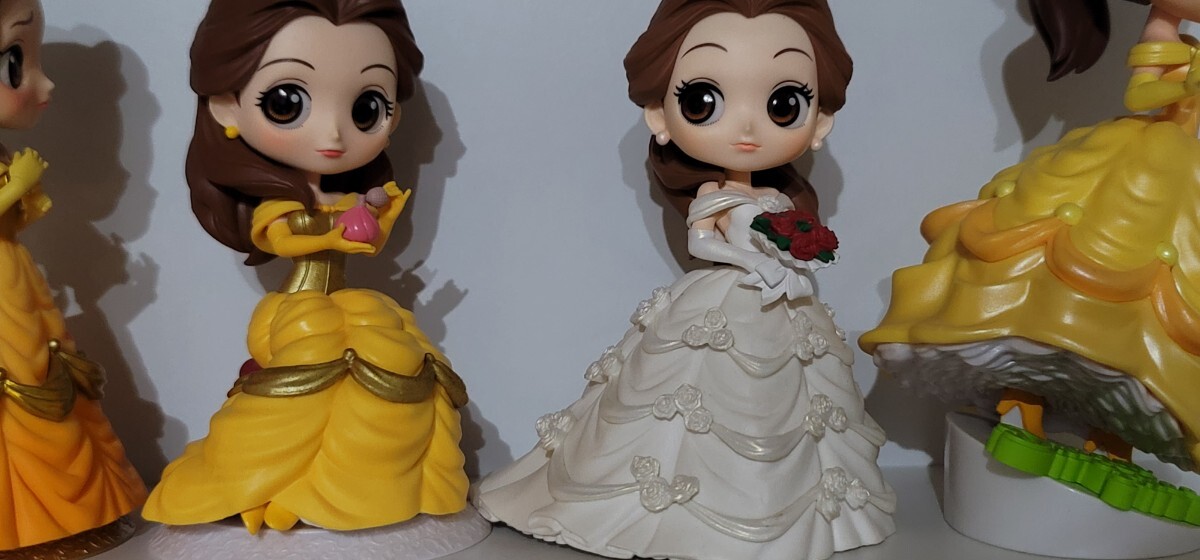 Disney Qposket ディズニー ディズニープリンセス 美女と野獣 ベル フィギュア プライズ 5点セット まとめて_画像4